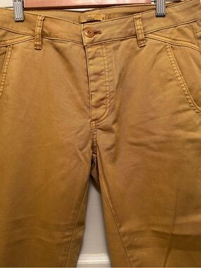 Prana Mustard Yellow Organic Cotton pants sz 8 button front